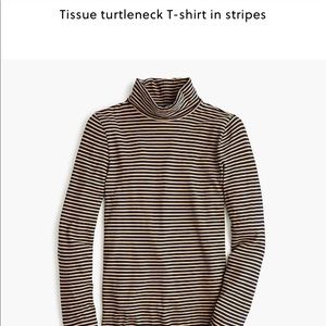 NEW JCrew Tissue Turtleneck T-Shirt in Stripes